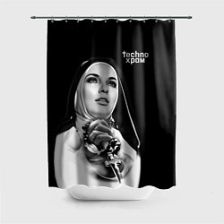 Шторка для ванной Techno храм монашка в молитве