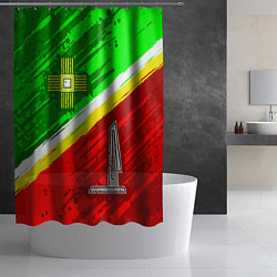 Шторка для душа Флаг Зеленограадского АО, цвет: 3D-принт — фото 2