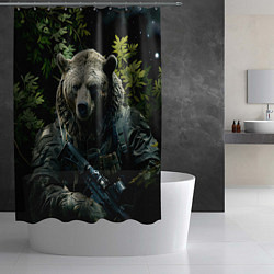 Шторка для душа Медведь солдат раненый, цвет: 3D-принт — фото 2