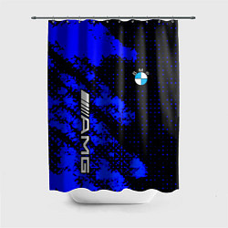 Шторка для душа BMW sport amg colors blue, цвет: 3D-принт