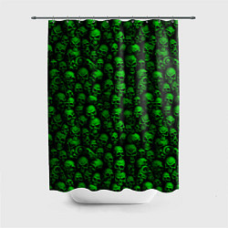 Шторка для душа Зеленые черепа, цвет: 3D-принт