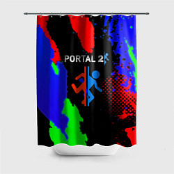 Шторка для душа Portal 2 краски сочные текстура, цвет: 3D-принт