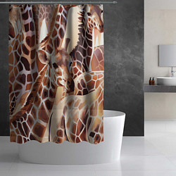 Шторка для душа Жирафы - африканский паттерн, цвет: 3D-принт — фото 2