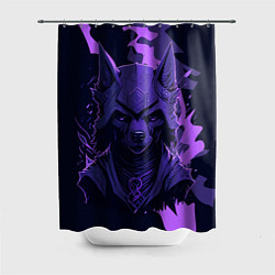 Шторка для душа Фиолетовый волк в доспехах, цвет: 3D-принт