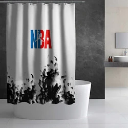 Шторка для душа Basketball краски, цвет: 3D-принт — фото 2
