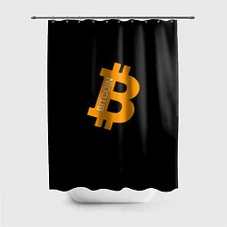 Шторка для душа Биткоин криптовалюта оранжевое лого, цвет: 3D-принт
