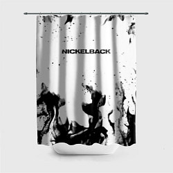 Шторка для душа Nickelback серый дым рок, цвет: 3D-принт