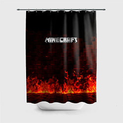 Шторка для душа Minecraft fire logo, цвет: 3D-принт