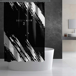 Шторка для душа Destiny краски чёрно белые, цвет: 3D-принт — фото 2