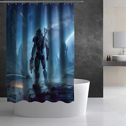 Шторка для душа Mass Effect - ai art, цвет: 3D-принт — фото 2