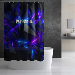 Шторка для душа Palworld логотип на ярких неоновых плитах, цвет: 3D-принт — фото 2