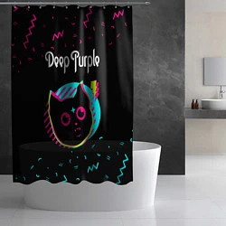 Шторка для душа Deep Purple - rock star cat, цвет: 3D-принт — фото 2