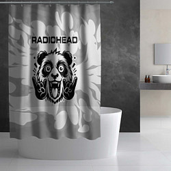 Шторка для душа Radiohead рок панда на светлом фоне, цвет: 3D-принт — фото 2