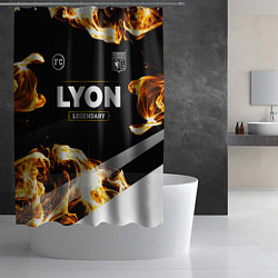 Шторка для душа Lyon legendary sport fire, цвет: 3D-принт — фото 2
