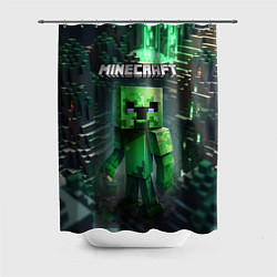 Шторка для душа Minecraft зеленый персонаж, цвет: 3D-принт