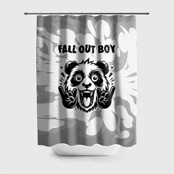 Шторка для душа Fall Out Boy рок панда на светлом фоне, цвет: 3D-принт