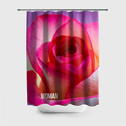 Шторка для душа Розовая роза - woman, цвет: 3D-принт