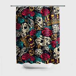 Шторка для душа Tattoo dice skull, цвет: 3D-принт