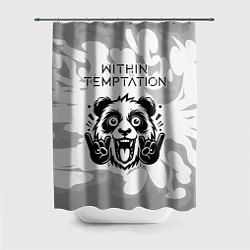 Шторка для душа Within Temptation рок панда на светлом фоне, цвет: 3D-принт