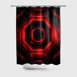 Шторка для душа Nvidia style black and red neon, цвет: 3D-принт
