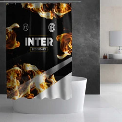 Шторка для душа Inter legendary sport fire, цвет: 3D-принт — фото 2