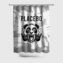 Шторка для душа Placebo рок панда на светлом фоне, цвет: 3D-принт