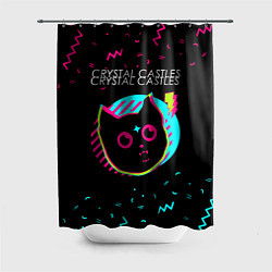 Шторка для душа Crystal Castles - rock star cat, цвет: 3D-принт