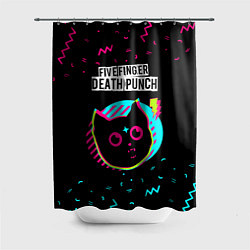 Шторка для душа Five Finger Death Punch - rock star cat, цвет: 3D-принт