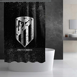 Шторка для душа Atletico Madrid с потертостями на темном фоне, цвет: 3D-принт — фото 2