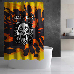 Шторка для душа Architects рок панда и огонь, цвет: 3D-принт — фото 2