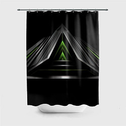 Шторка для душа Black green abstract nvidia style, цвет: 3D-принт