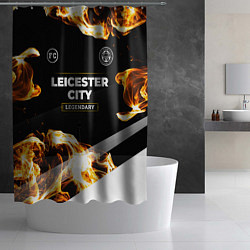 Шторка для душа Leicester City legendary sport fire, цвет: 3D-принт — фото 2