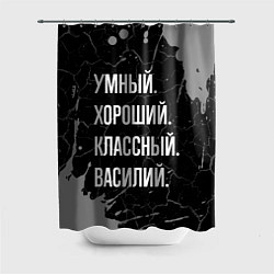 Шторка для душа Умный хороший классный: Василий, цвет: 3D-принт