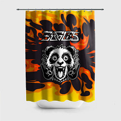 Шторка для душа Eagles рок панда и огонь, цвет: 3D-принт
