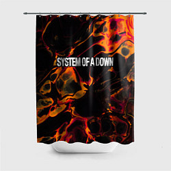Шторка для душа System of a Down red lava, цвет: 3D-принт