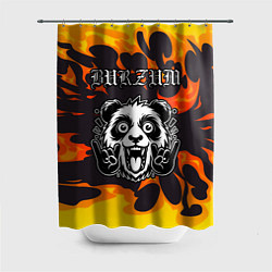 Шторка для душа Burzum рок панда и огонь, цвет: 3D-принт
