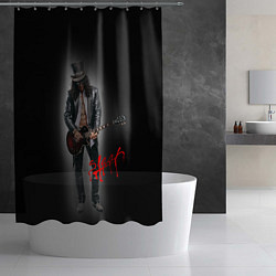 Шторка для душа Слэш музыкант группы Guns N Roses, цвет: 3D-принт — фото 2