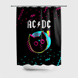 Шторка для душа AC DC - rock star cat, цвет: 3D-принт