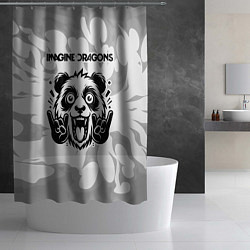 Шторка для душа Imagine Dragons рок панда на светлом фоне, цвет: 3D-принт — фото 2