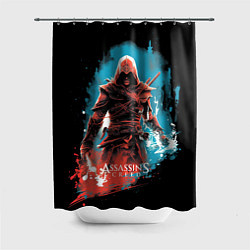 Шторка для душа Assassins creed фон абстрактный, цвет: 3D-принт