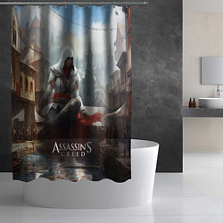 Шторка для душа Assassins creed poster game, цвет: 3D-принт — фото 2