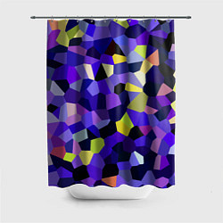 Шторка для душа Мозаика фиолетовая, цвет: 3D-принт