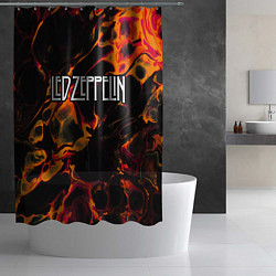 Шторка для душа Led Zeppelin red lava, цвет: 3D-принт — фото 2