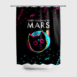 Шторка для душа Thirty Seconds to Mars - rock star cat, цвет: 3D-принт