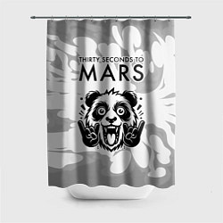 Шторка для душа Thirty Seconds to Mars рок панда на светлом фоне, цвет: 3D-принт