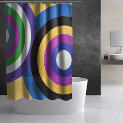 Шторка для душа Разноцветные круги, абстракция, цвет: 3D-принт — фото 2