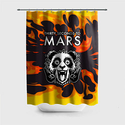 Шторка для душа Thirty Seconds to Mars рок панда и огонь, цвет: 3D-принт