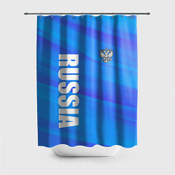 Шторка для душа Россия - синие волны, цвет: 3D-принт