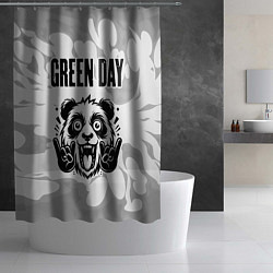 Шторка для душа Green Day рок панда на светлом фоне, цвет: 3D-принт — фото 2