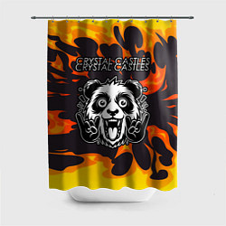 Шторка для душа Crystal Castles рок панда и огонь, цвет: 3D-принт